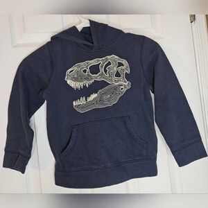 Boy's Blue Hoodie With Glow In The Dark Dinosaur.  Size 6.